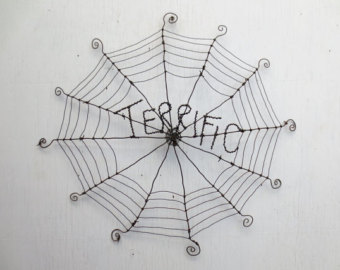 Terrific Charlotte S Web Inspired Barbed Wire Spider Web Made To Order