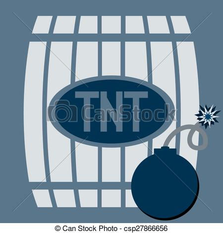 Vector   Barrel Of Gunpowder Tnt Bomb   Stock Illustration Royalty