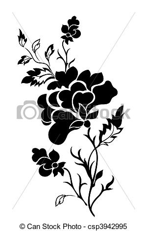Vertical Flower Pattern Rose Tatt   Csp3942995