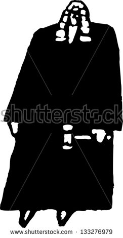 Black And White Vector Illustration Of A Judge   Stock Vector