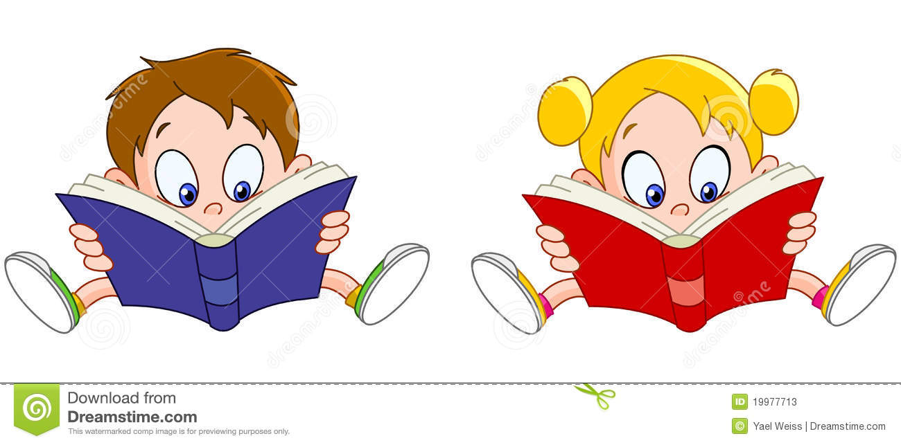 Boy And Girl Reading Books Stock Photos   Image  19977713