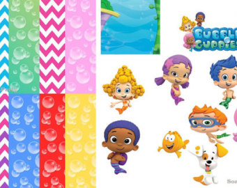Bubble Guppies Character Clipart 300 Dpi   Iron On  Party Decorations    