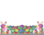 Bunnies Border Coloring Page Of Easter Borders With Bunnies And