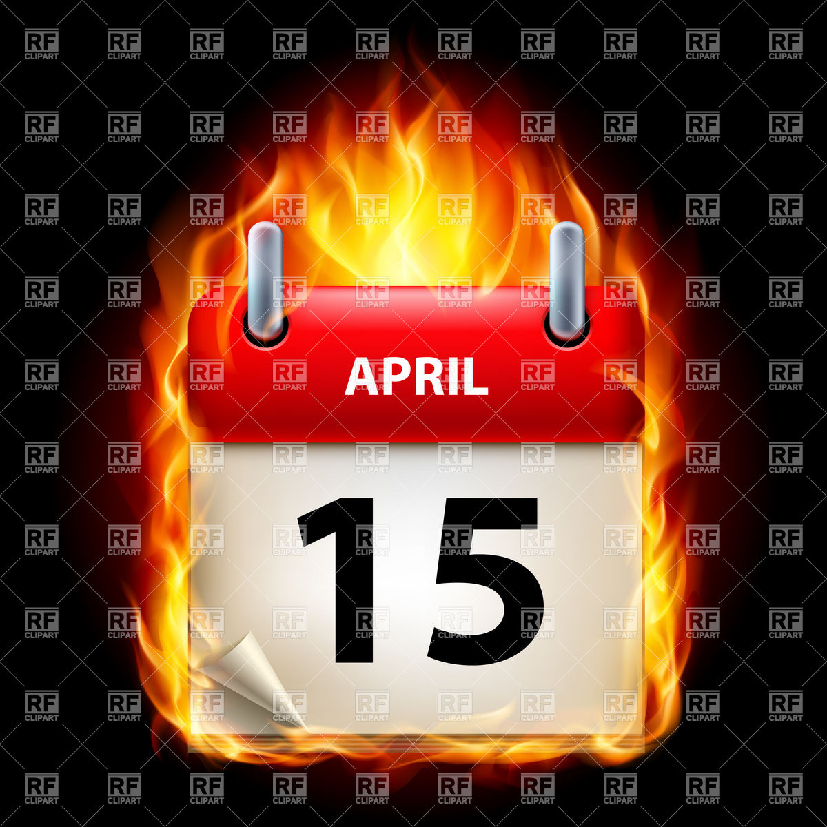 Burning Calendar Icon April 15 9436 Calendars Layouts Download