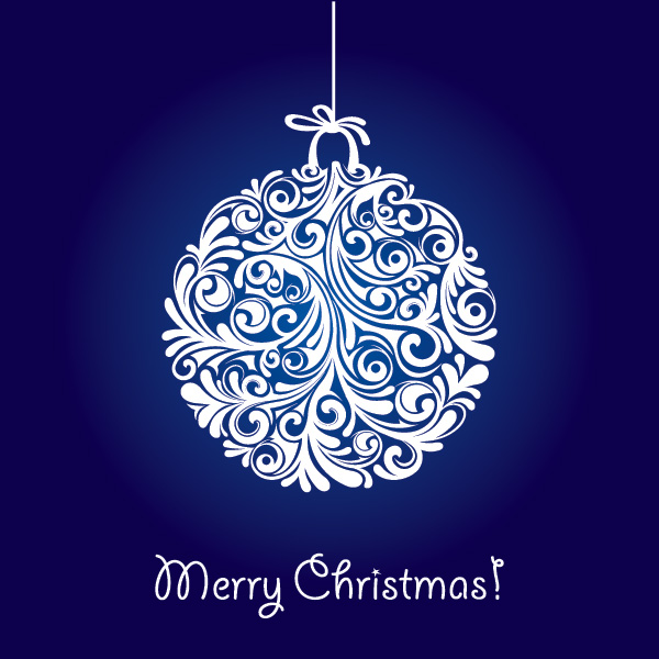 Christmas Ball Vector Graphic   Merry Christmas Dark Blue Stylized