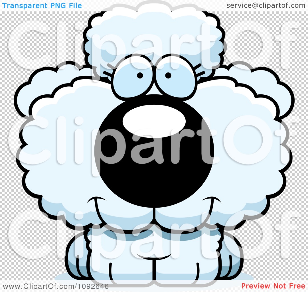 Clipart Cute White Poodle Puppy   Royalty Free Vector Illustration