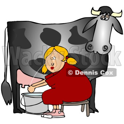 Clipart Illustration Of A Blond Woman Sitting On A Bench And Getting
