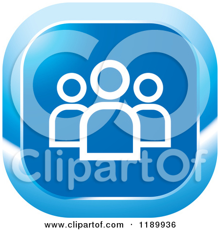 Clipart Of A Blue People User Icon   Royalty Free Vector Illustration