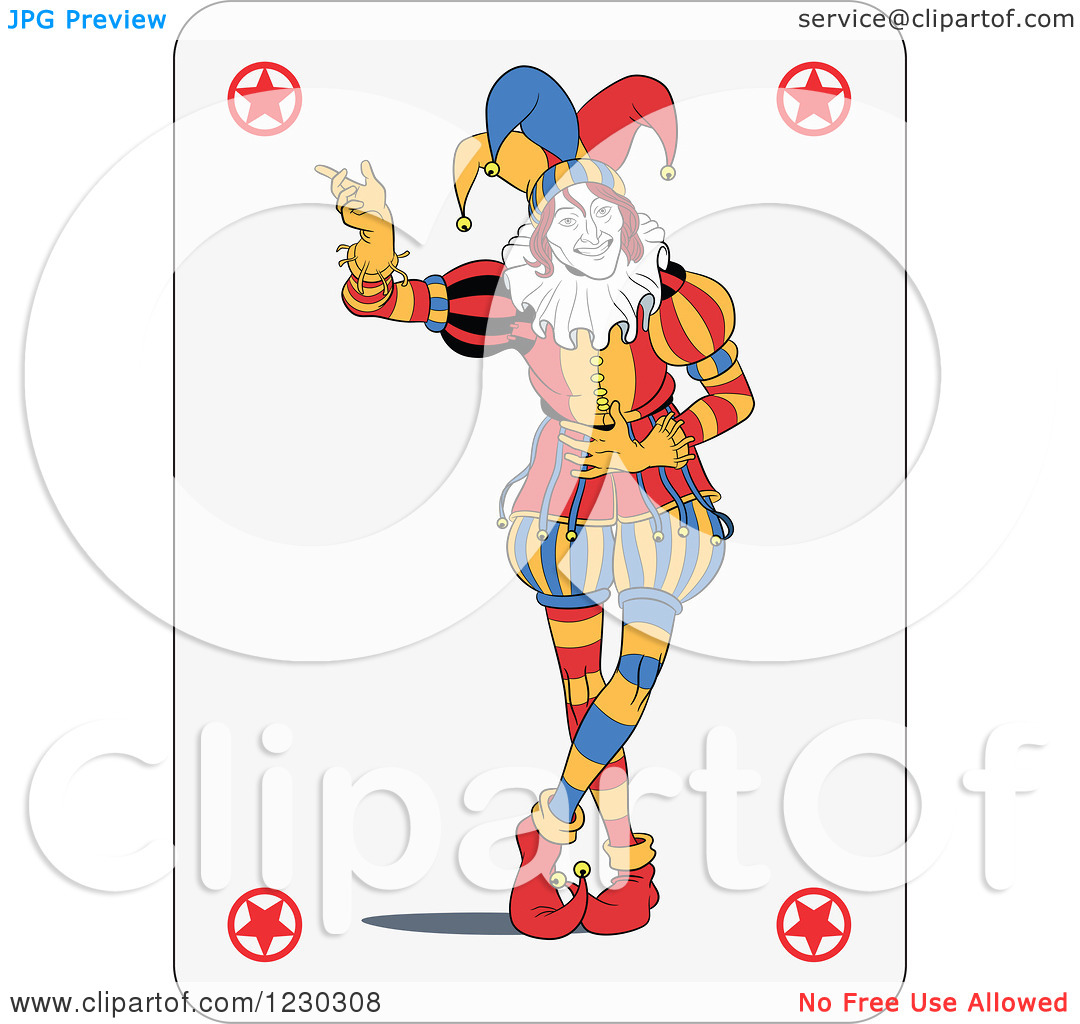 Clipart Of A Joker Playing Card   Royalty Free Vector Illustration By
