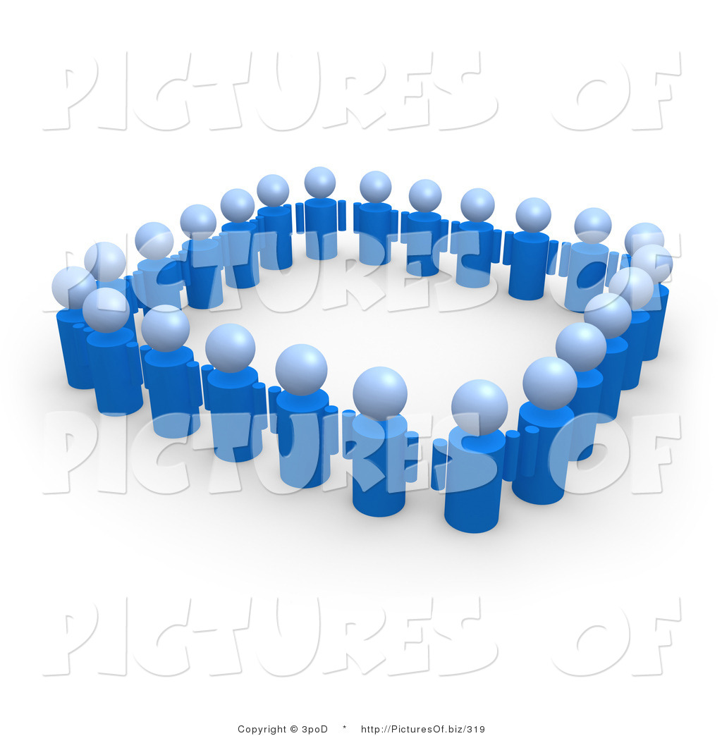 Clipart Of A Square Of Unity 3d Blue People By 3pod    319