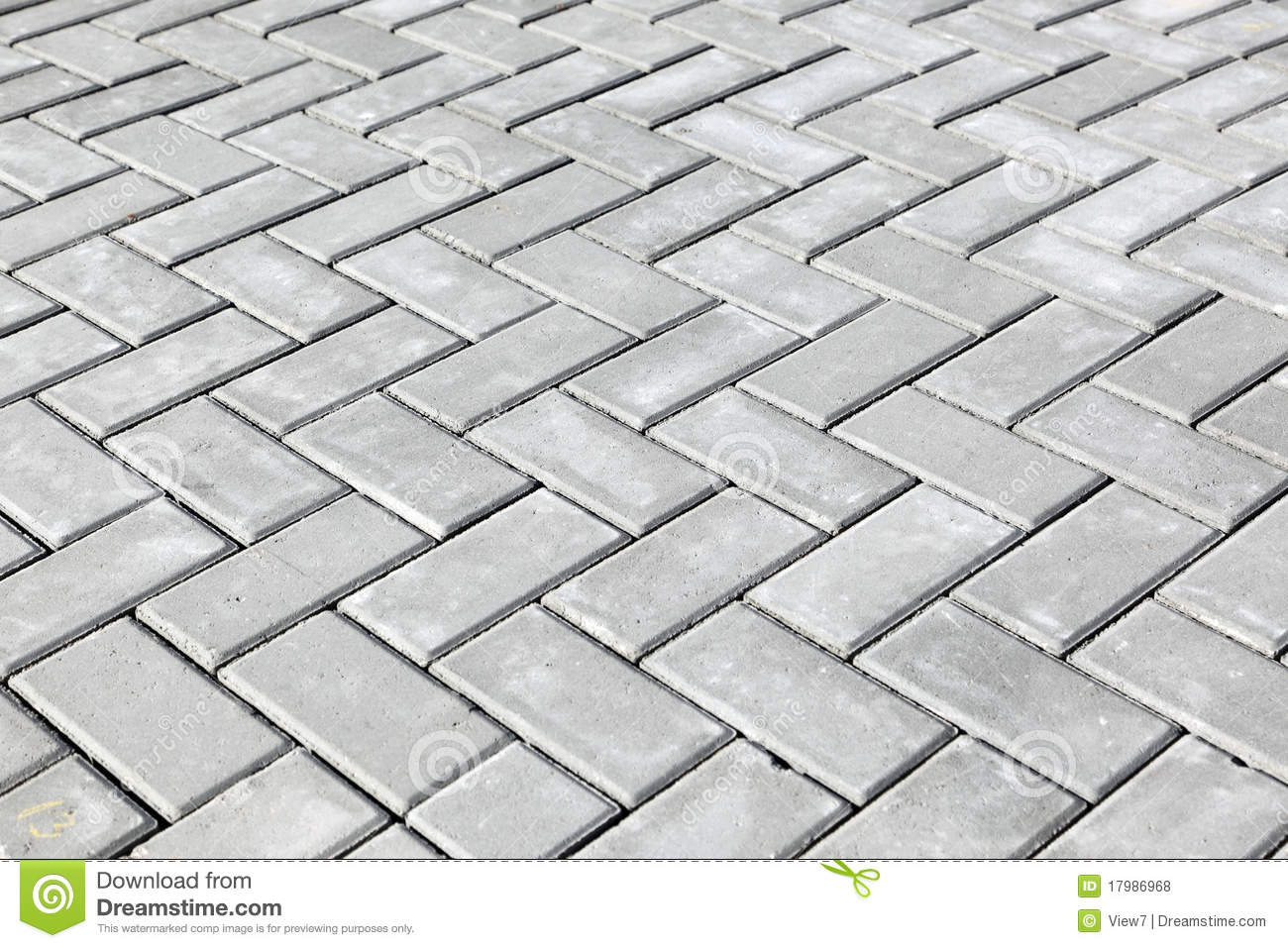 Concrete Bricks Laid In A Zig Zag Pattern On A Street Walkway Or    