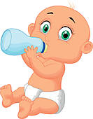 Cute Baby Boy With Milk Bottle Stock Illustrations   Gograph
