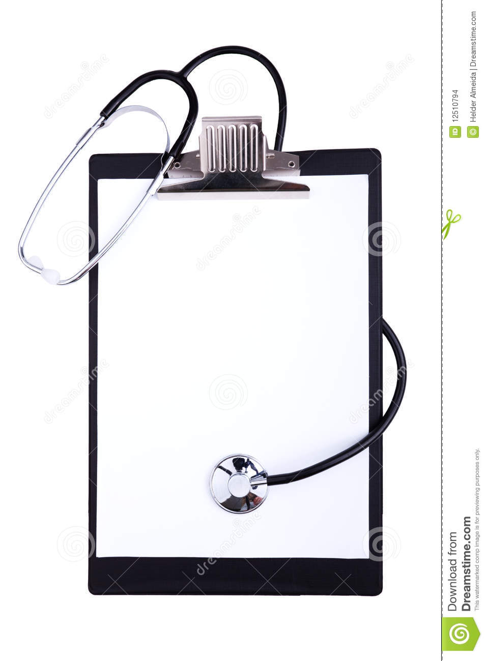 Empty Medical Clipboard Isolated On A White Background