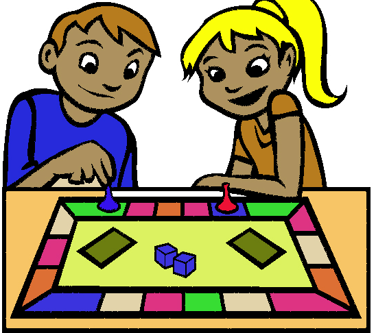 Family Playing Board Games Clip Art