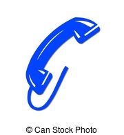 Isolated Phone Receiver Blue Clipart