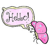 Just Saying Hello Clipart Cartoon Butterfly Saying Hello