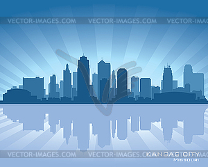 Kansas City Missouri Skyline   Vector Clipart