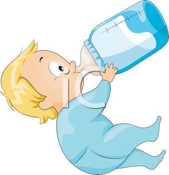 Royalty Free Clipart Image Of A Child Drinking From A Bottle