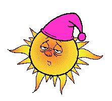 Sleepy Cartoon Animated Sun Waking Up To Start The Day