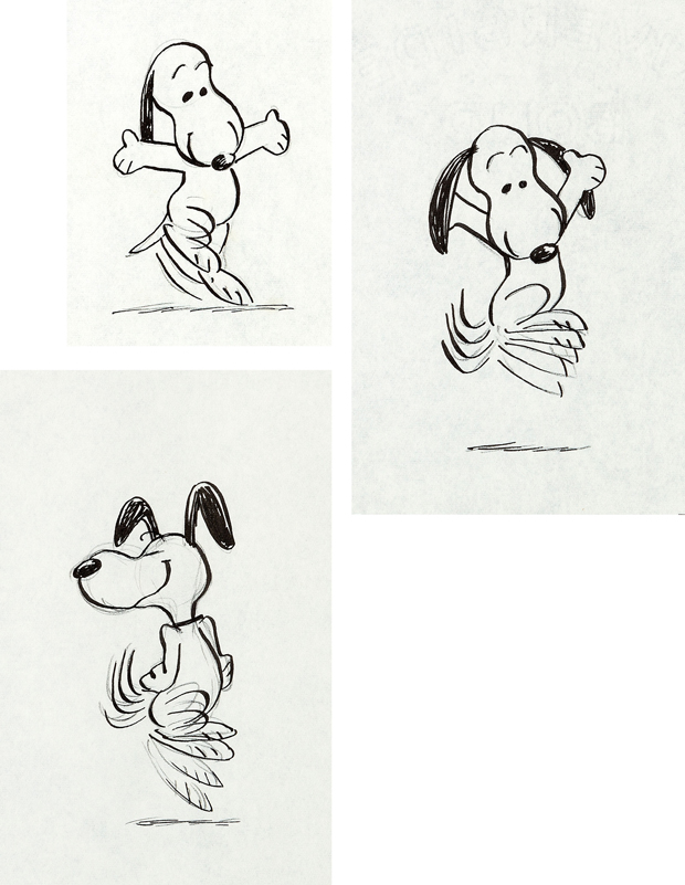 Snoopy Happy Dance  Production Drawing Group By Bill Melendez