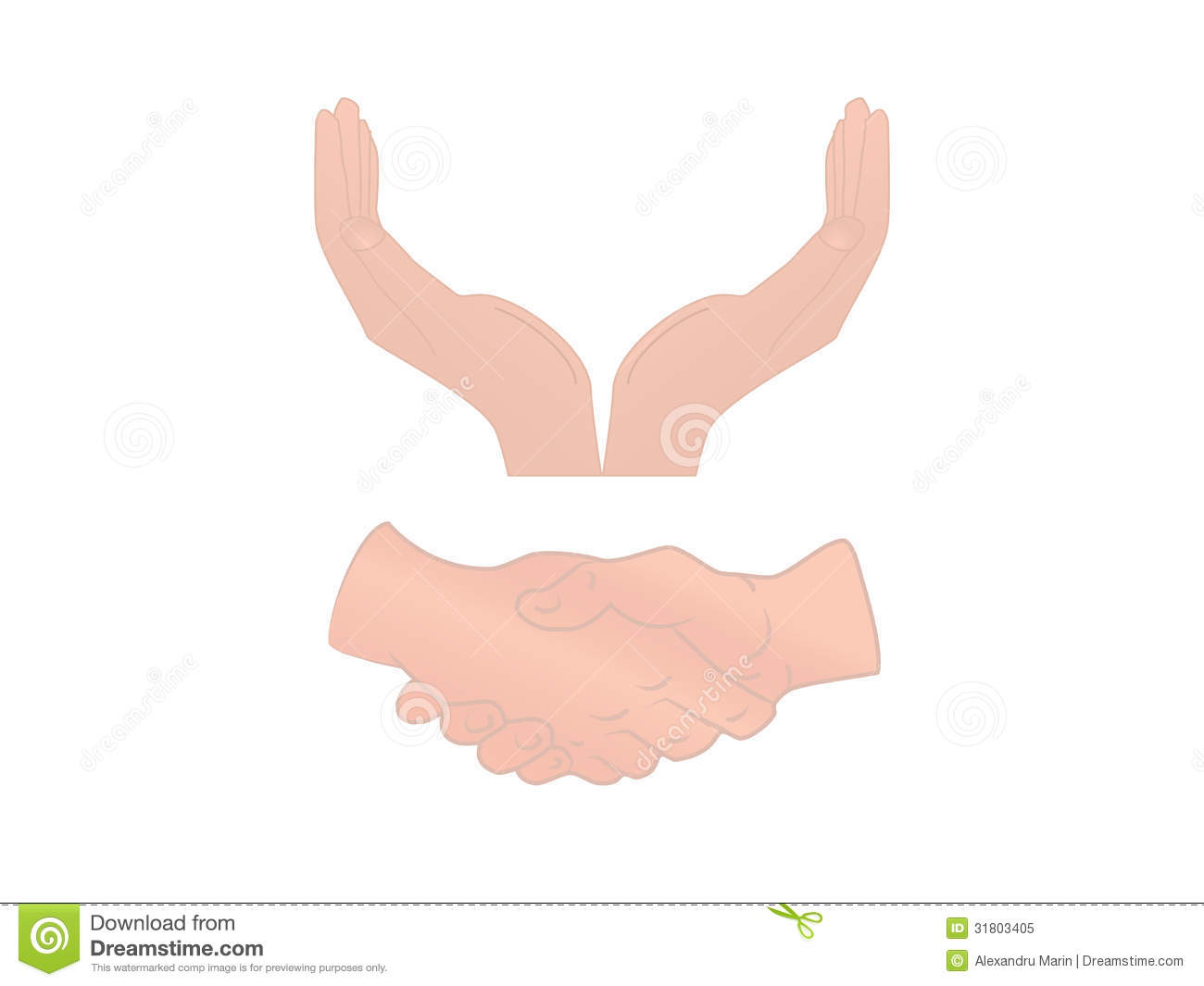 Two Pair Of Hands In Different Positions 