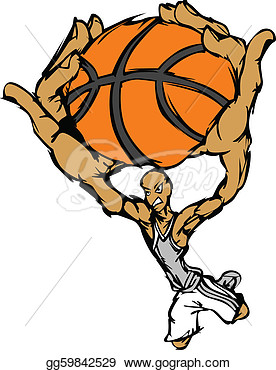Vector Art   Cartoon Vector Image Of A Basketball Player Slam Dunking