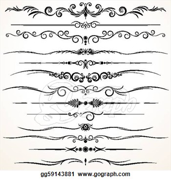 Vector Clipart   Ornamental Rule Lines In Different Design  Vector    