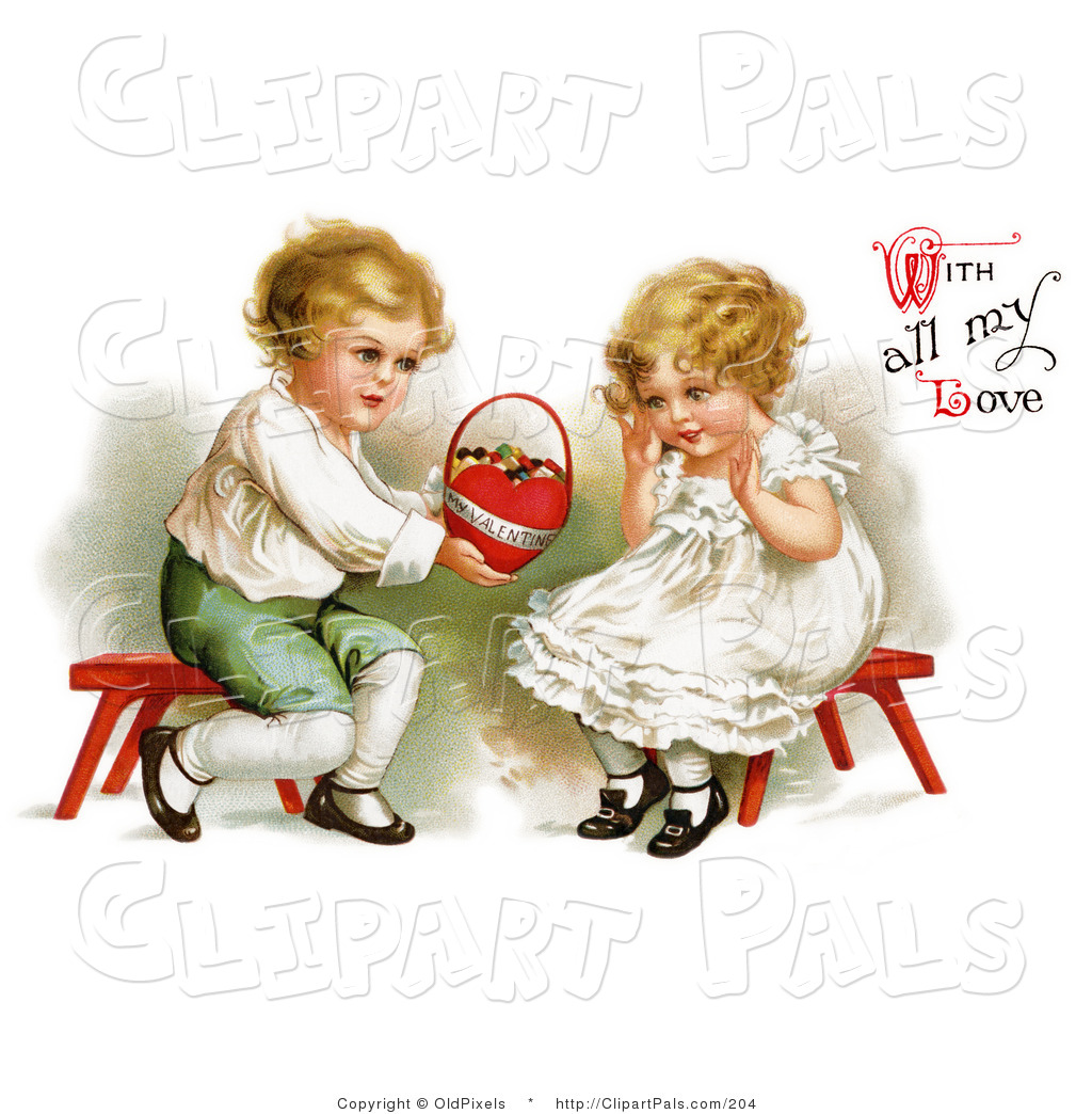 Vintage Victorian Scene Of A Sweet Little Boy Sitting On A Red Stool