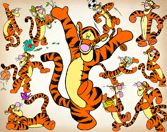 66 Tigger From The Winnie The Pooh Clipart Png Digital Image Clip Art    
