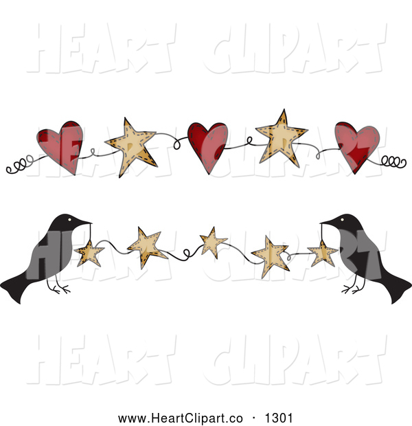 Clip Art Of Crows And Star And Heart Banners By Inkgraphics    1301