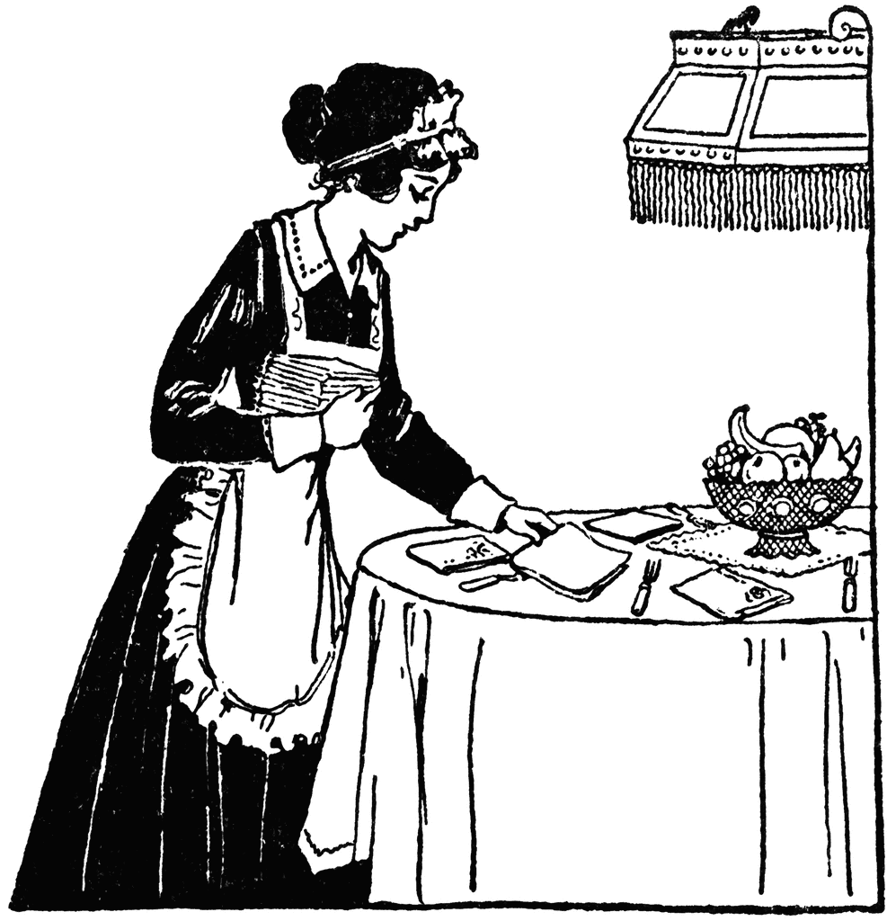 Clipart Table Setting Maid Setting The Table