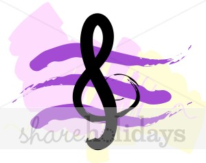 Colorful Treble Clef Clipart   Christmas Music Clipart