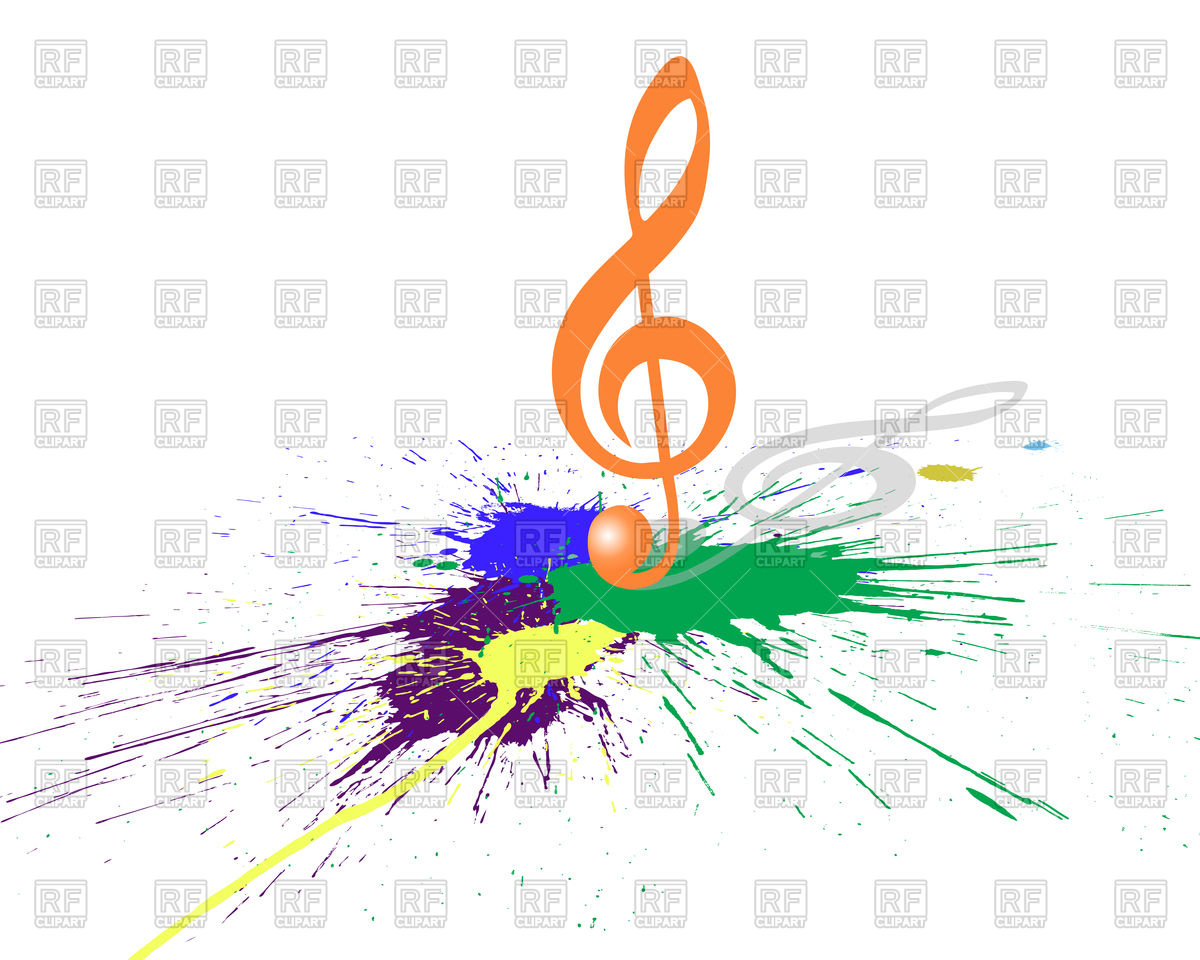 Colorful Treble Clef With Blots 92742 Objects Download Royalty Free    