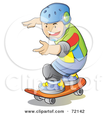Free  Rf  Clipart Illustration Of A Caucasian Boy Wearing A Helmet