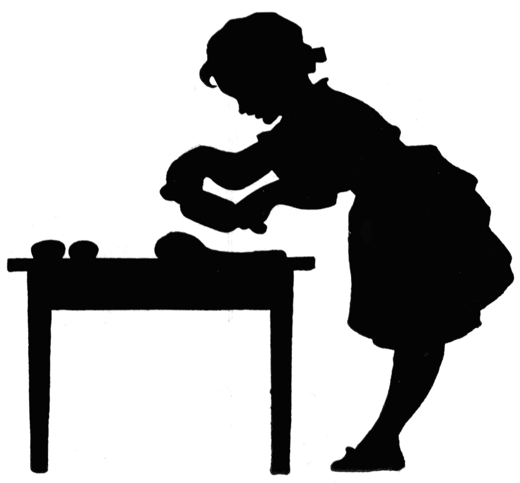 Girl Setting Table   Clipart Etc