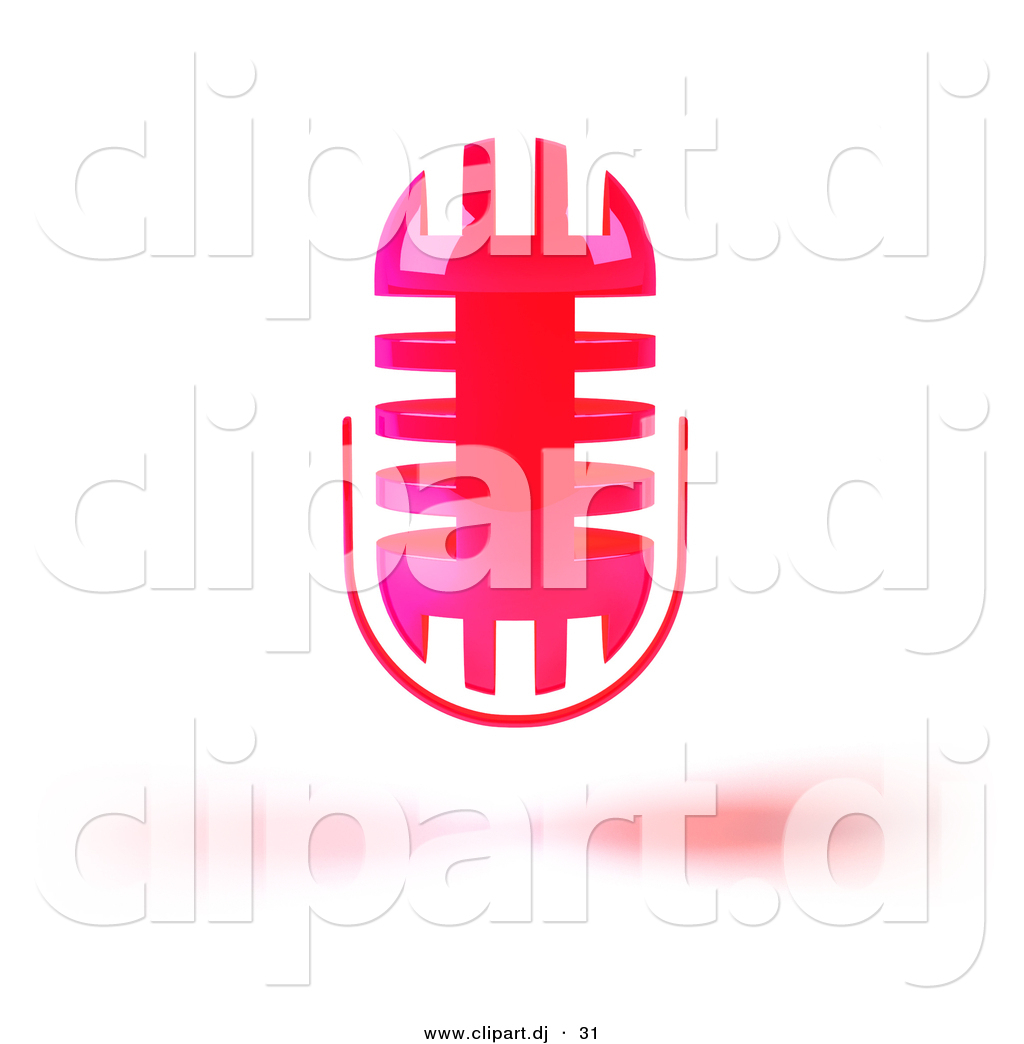 Larger Preview  3d Vector Clipart Of A Pink Floating Microphone Head