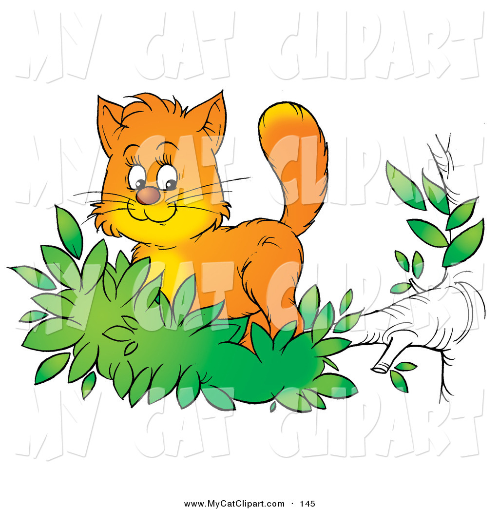 Larger Preview Clip Art Of A Happy Ginger Kitten Exploring The