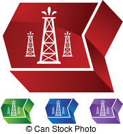 Oil Well Web Button Isolated On A Background