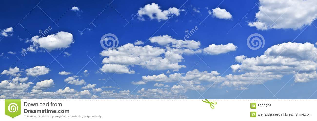 Panoramic Blue Sky With White Clouds Royalty Free Stock Image   Image