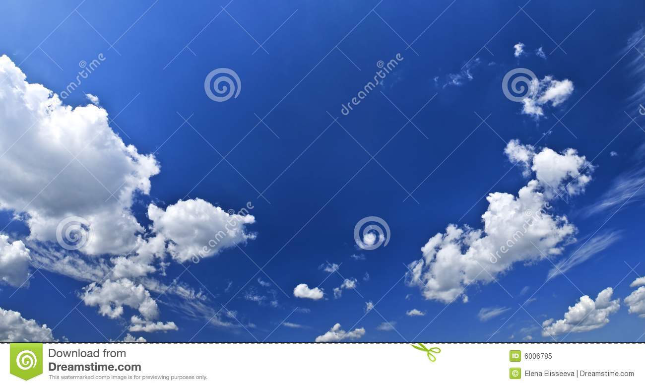 Panoramic Blue Sky With White Clouds Royalty Free Stock Photo   Image