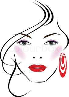 Stylized Woman S Face Vector