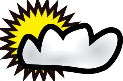 Sunny Partly Cloudy Weather Clip Art Free Vector In Open Office    