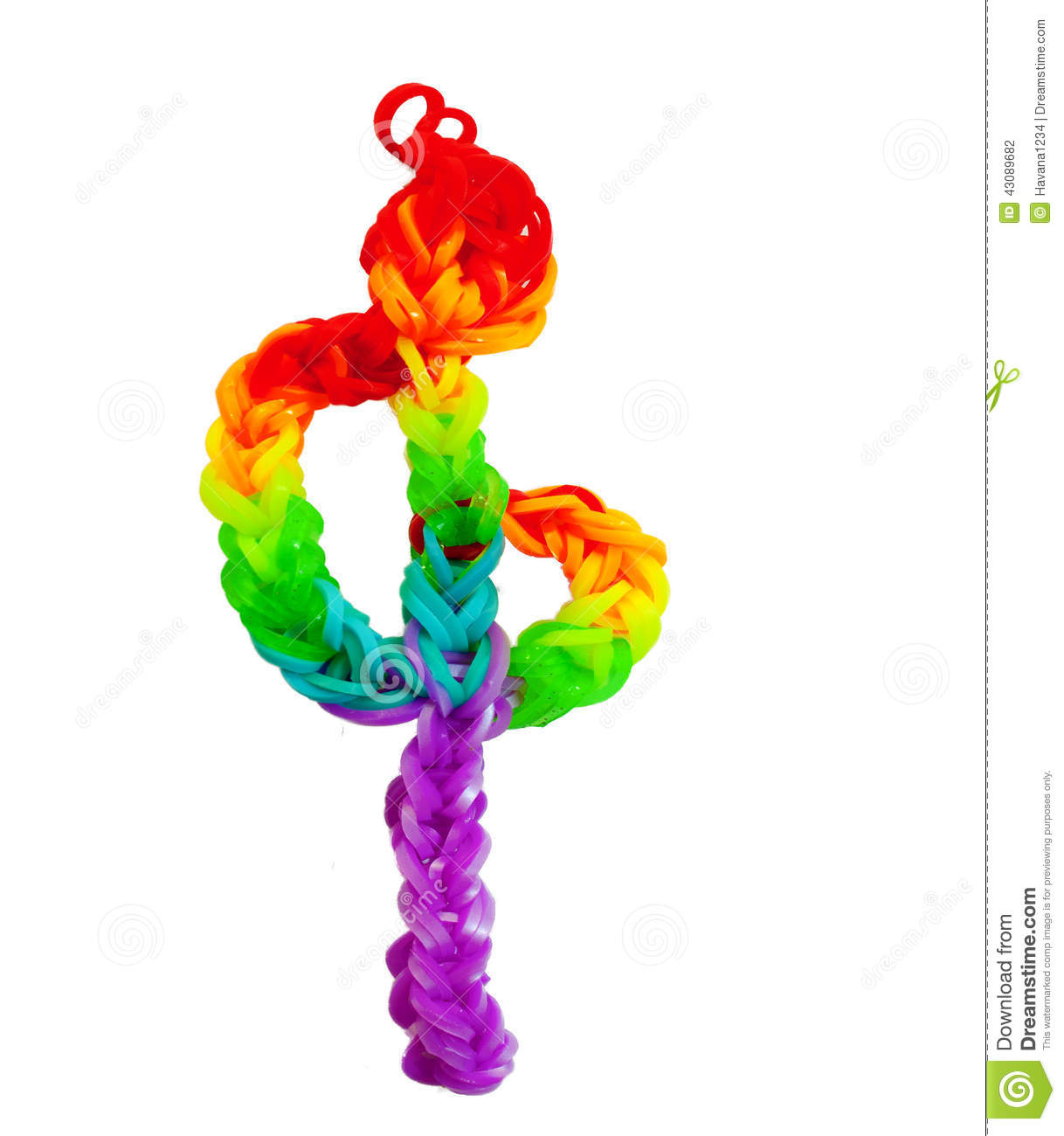 Treble Clef Made Of Colorful Rainbow Loom Rubber Bands  Stock Photo    