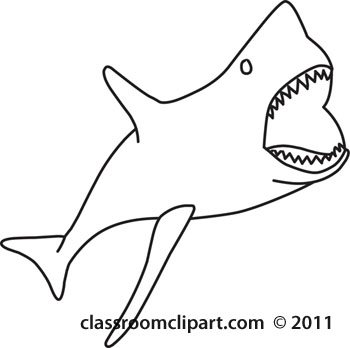 Animals   Shark 04b Outline Teeth   Classroom Clipart