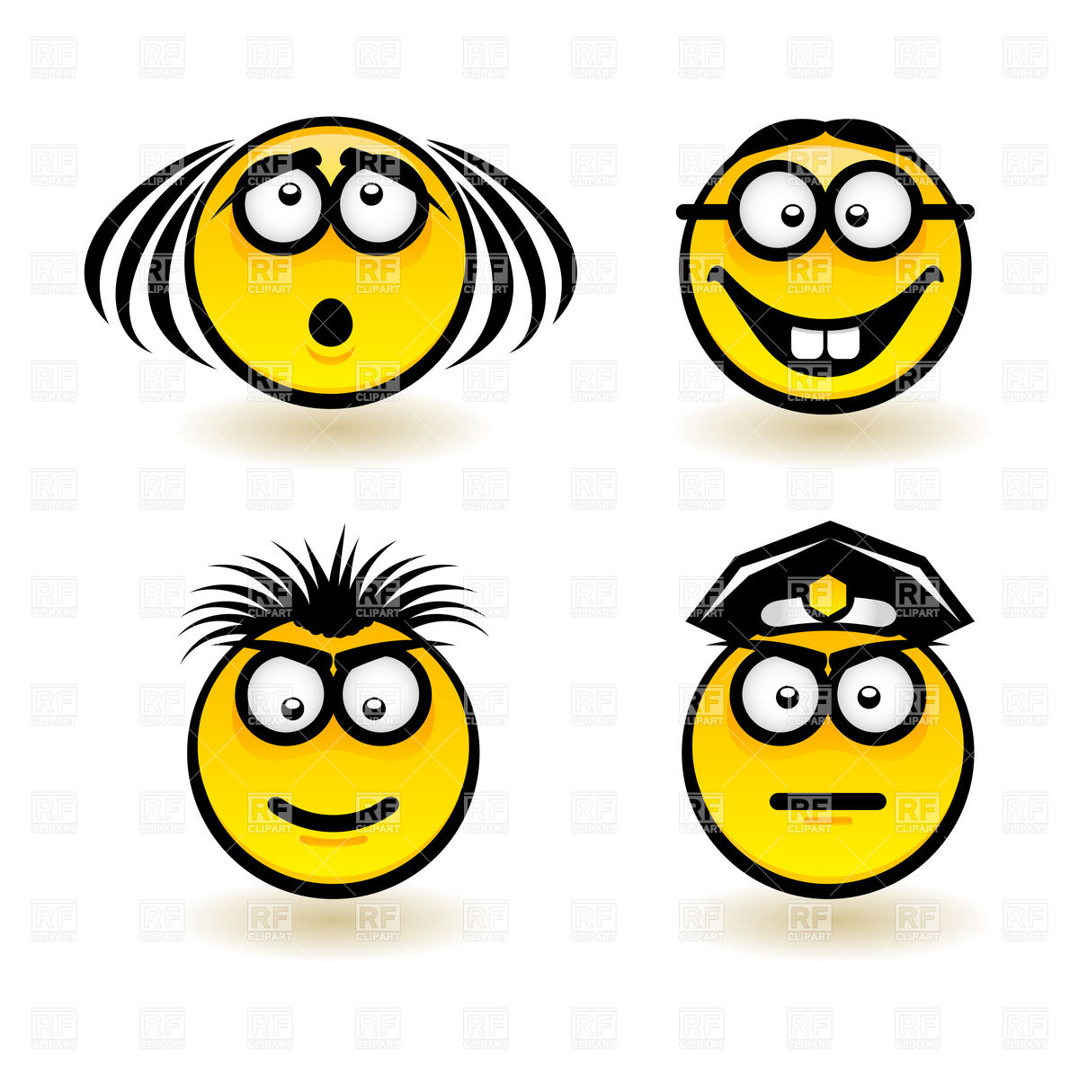 Cartoon Smiley Faces Set 7751 Download Royalty Free Vector Clipart    