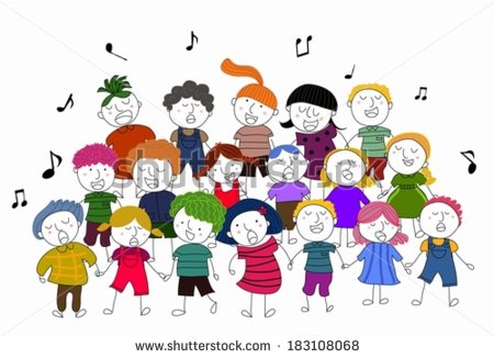 Choir Singing Clip Art Children Choir Singing Vector
