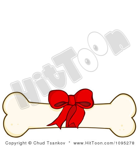 Christmas Dog Bone Clipart 1095278 Clipart Bow On A Dog Bone Royalty