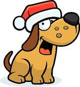 Christmas Dog   Clipart Graphic