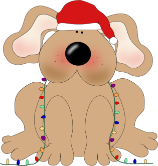 Christmas Dog Image   A Clip Art Image Of A Christmas Dog Wearing A