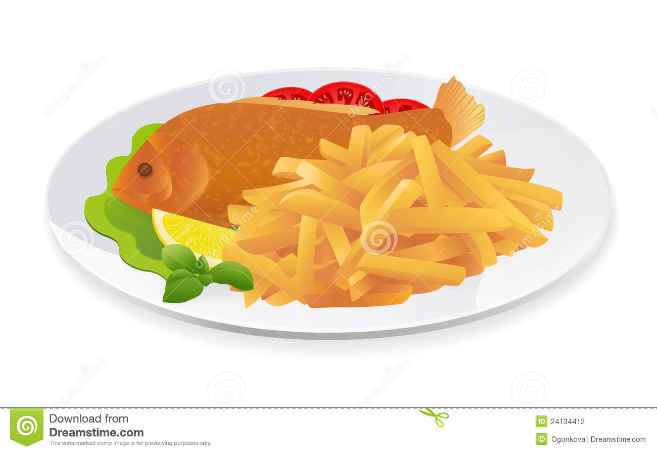 Fish And Chips On A Plate  Popular Take Away Food In The United